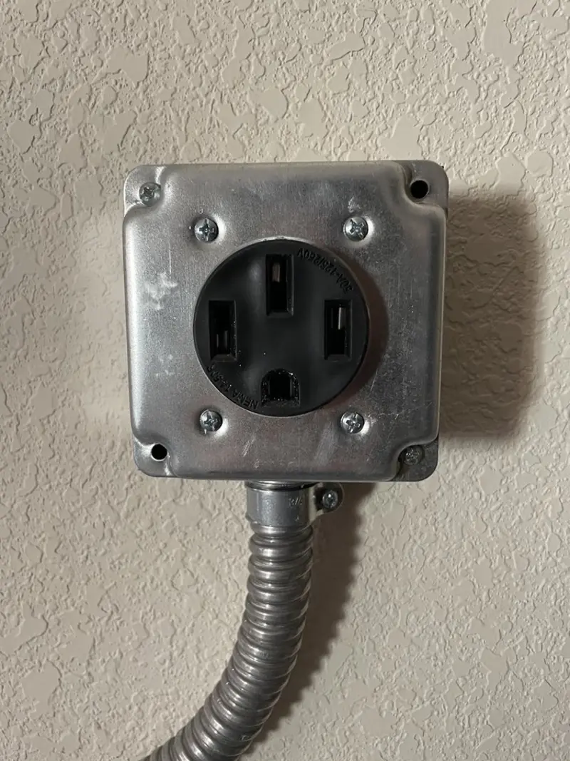 NEMA 14-50 outlet installed for Smart Home Electrical in Green Oak